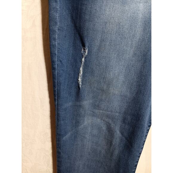 Democracy Jeans 16 AB Solution Blue Denim Straight Leg Elastic Waist Comfort - Picture 2 of 16